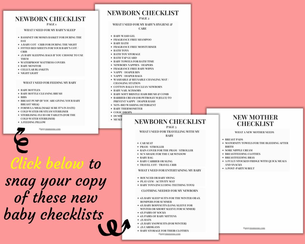 printable newborn baby checklist
